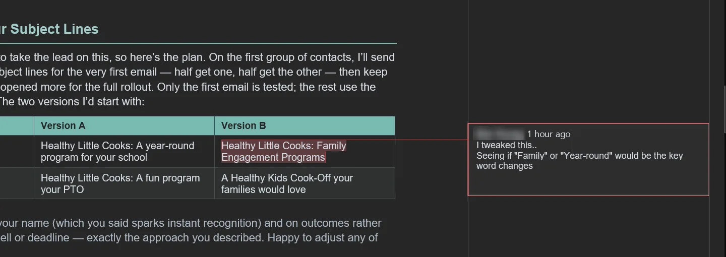 A/B subject line plan
