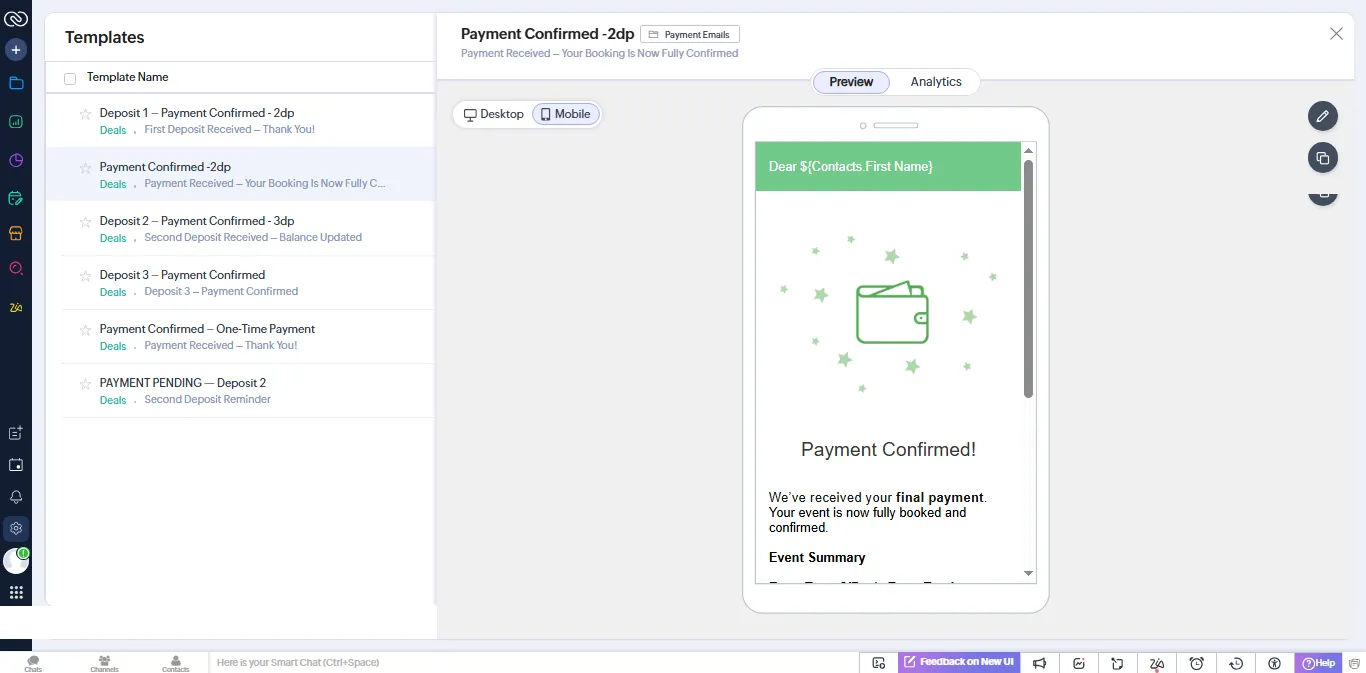 Payment confirmed email template preview